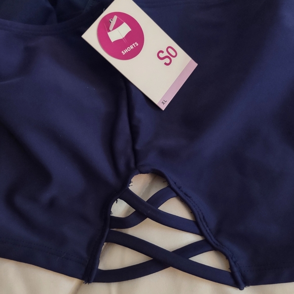 SO Swim Shorts Women's Sz XL Blue Nylon Spandex Polyester NWT - Picture 4 of 14